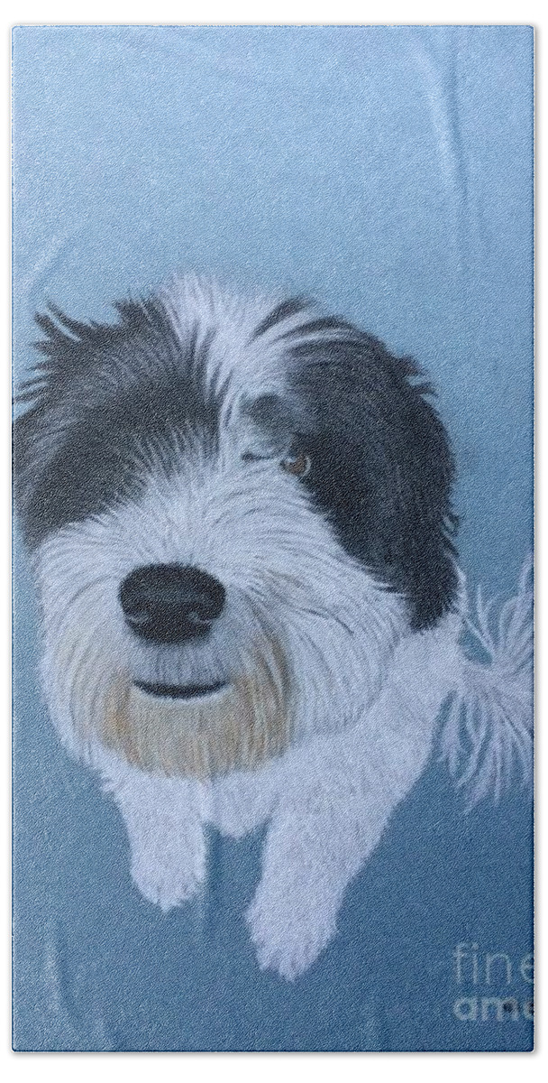 Drawing Beach Towel featuring the drawing Bailey by George Sonner