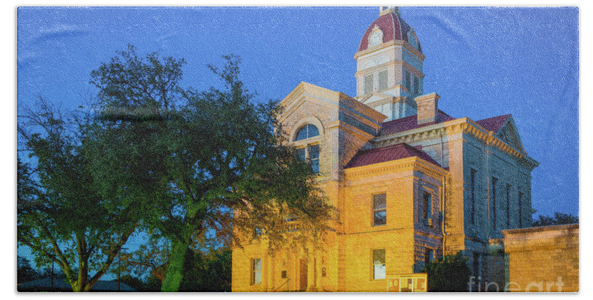 America Beach Towel featuring the photograph Bandera County Court House by Inge Johnsson