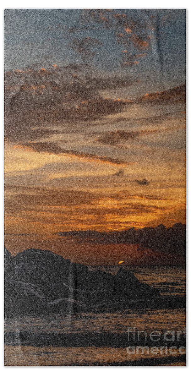 Photography Beach Towel featuring the photograph Barbados Sunset Clouds by Alma Danison