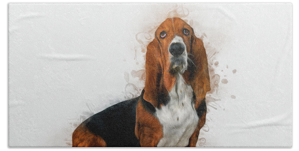 Dog Beach Sheet featuring the photograph Basset Hound by Ian Mitchell
