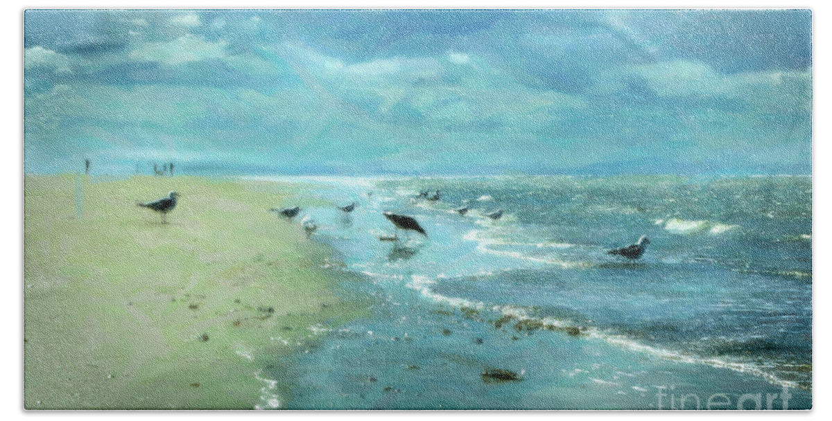 Beach Beach Towel featuring the digital art Beach Blues III by Chris Armytage