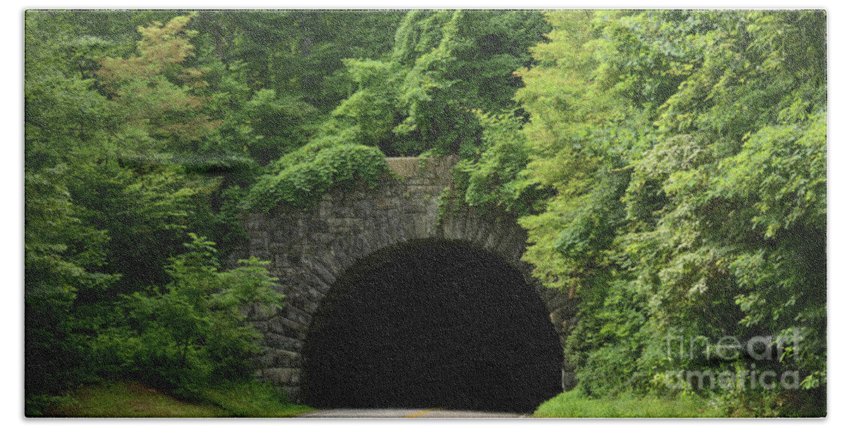 Tunnel Beach Sheet featuring the photograph Beautiful Tunnel with Greenery, NC by Adrian De Leon Art and Photography