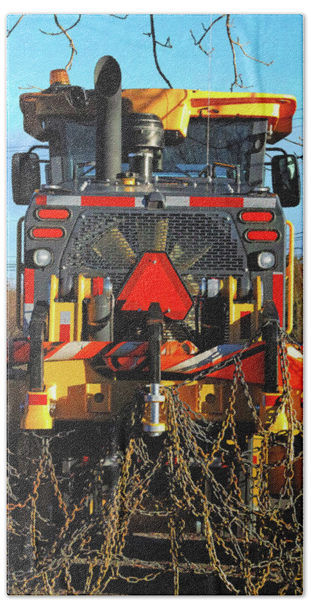 Red Truck Beach Sheet featuring the photograph Big Red and Yellow Truck by Constance Lowery