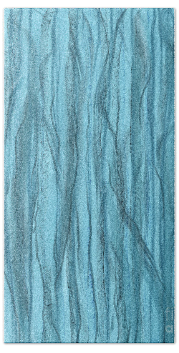 Birch Tree Beach Towel featuring the digital art Birch Trees in Blue Light by Annette M Stevenson