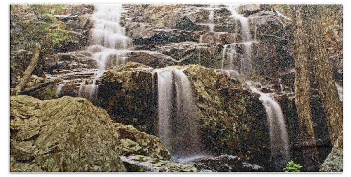 Waterfall Beach Towel featuring the photograph Black Mountain Falls 5 by Marty Koch
