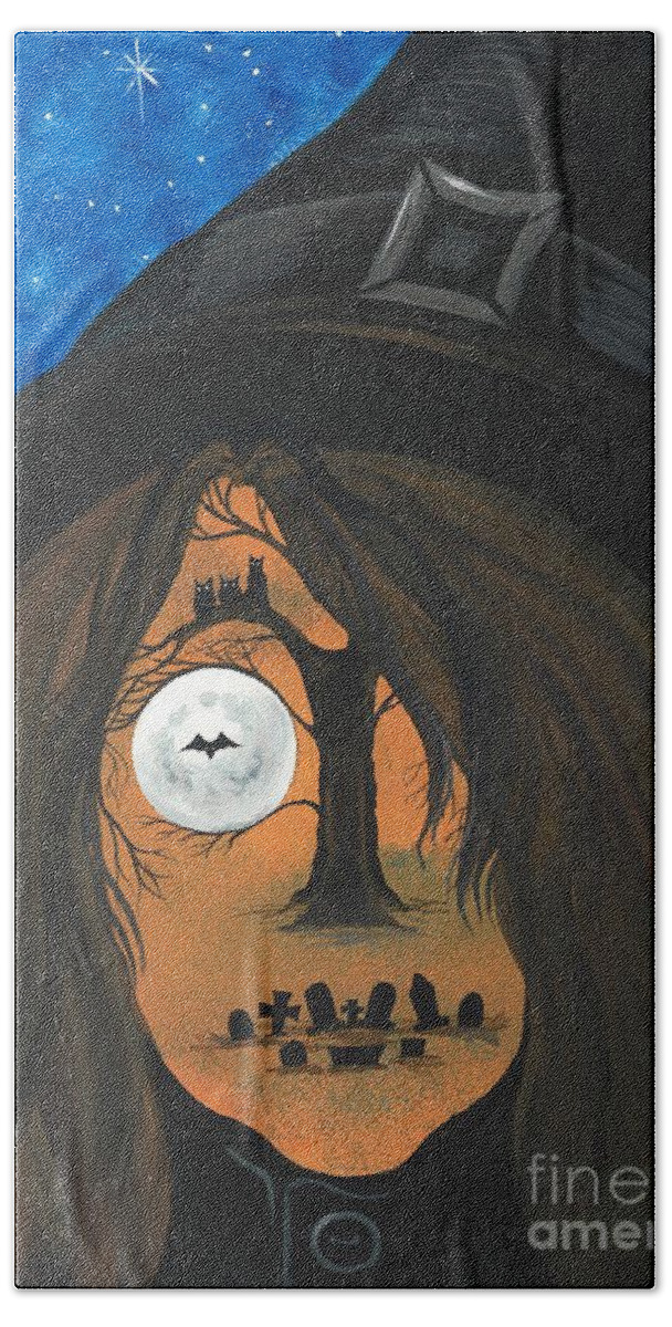 Print Beach Towel featuring the painting Blair Witch by Margaryta Yermolayeva