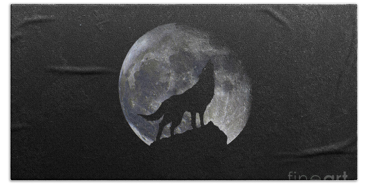 Bloodred Wolf Moon Beach Towel featuring the photograph Pre Blood Red Wolf Supermoon Eclipse 873p by Ricardos Creations