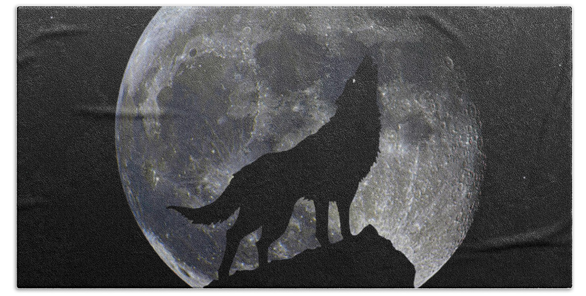 Bloodred Wolf Moon Beach Towel featuring the photograph Pre Blood Red Wolf Supermoon Eclipse 873q by Ricardos Creations