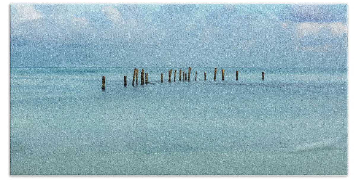 Paisaje Acuatico Beach Towel featuring the photograph Blue Mayan Sea by Silvia Marcoschamer