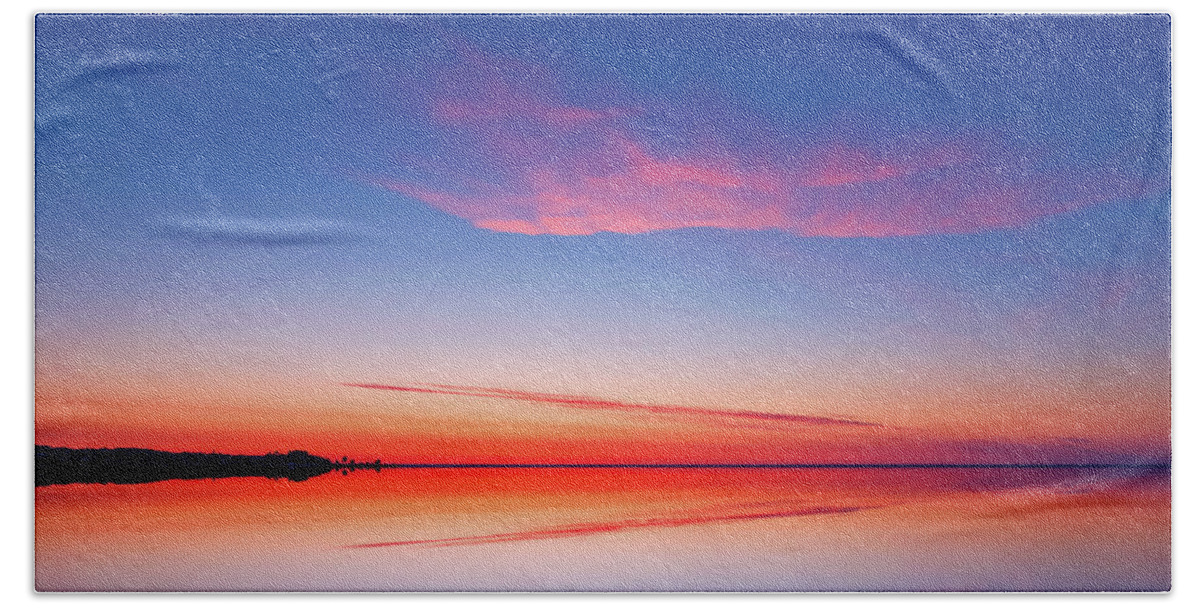Reflection Beach Towel featuring the photograph Blue Mirror by Philippe Sainte-Laudy