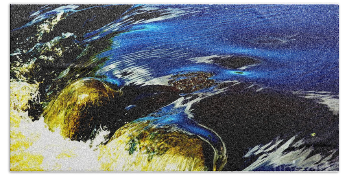 Waterfalls Beach Towel featuring the photograph Blue to Gold by Merle Grenz