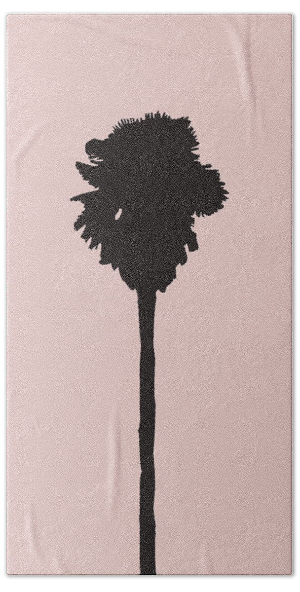 Palm Tree Beach Towel featuring the mixed media Blush Pink Palm Tree by Naxart Studio