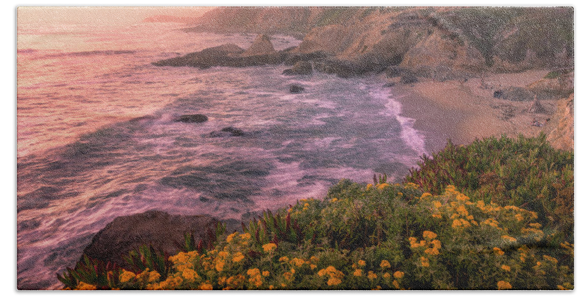 Bodega Head Beach Towel featuring the photograph Bodega Head Sunset by Laura Macky