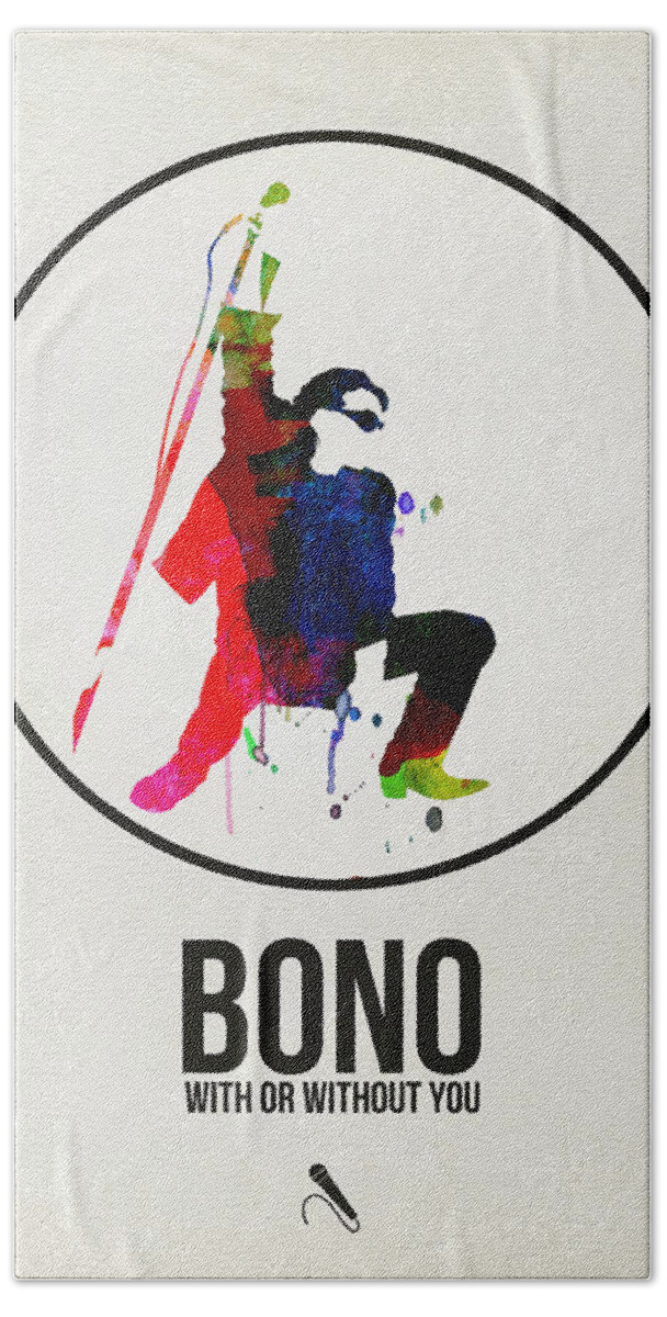 U2 Beach Towel featuring the digital art Bono II by Naxart Studio