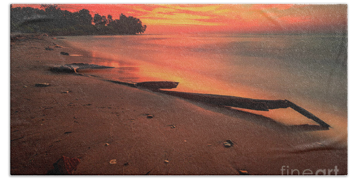 Bradford Beach Beach Towel featuring the photograph Bradford Fire by Andrew Slater