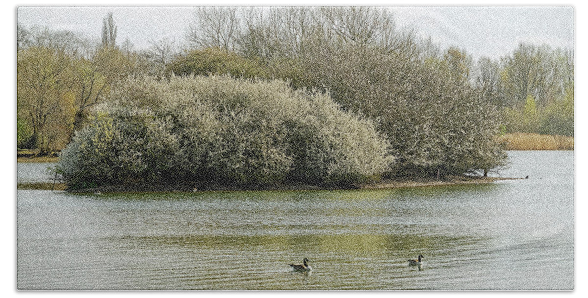 Color Beach Towel featuring the photograph Branston Water Park Scene #1 by Rod Johnson