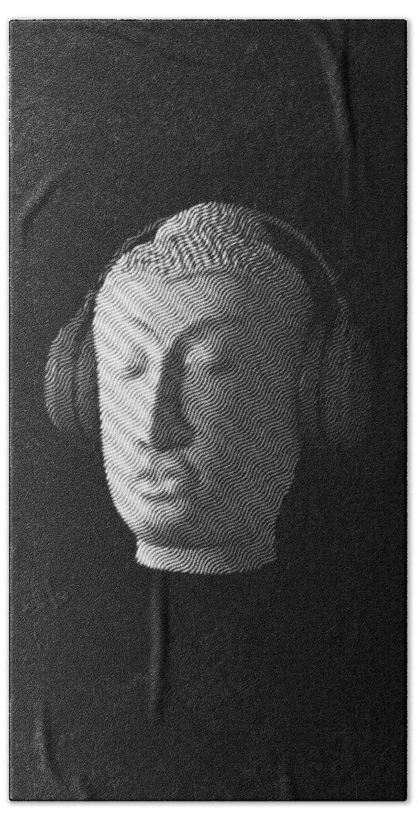 Headphones Beach Towel featuring the digital art Buddha wearing headphones by Cu Biz