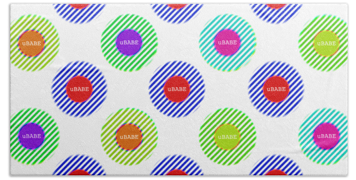 Ubabe Candy Beach Towel featuring the digital art Candy Stripe by Ubabe Style