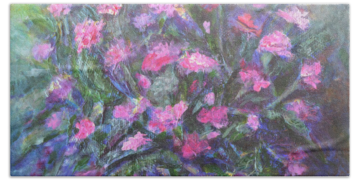 Carnations Beach Sheet featuring the painting Carnations by Claire Bull