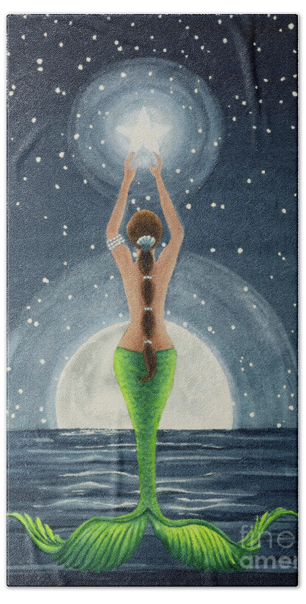Catching Stars Watercolor Beach Sheet featuring the painting Catching Stars Watercolor by Michelle Constantine