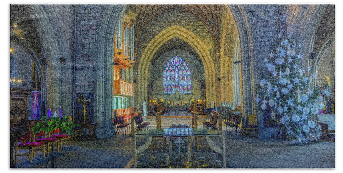 Church Beach Towel featuring the photograph Cathedral at Christmas by Ian Mitchell