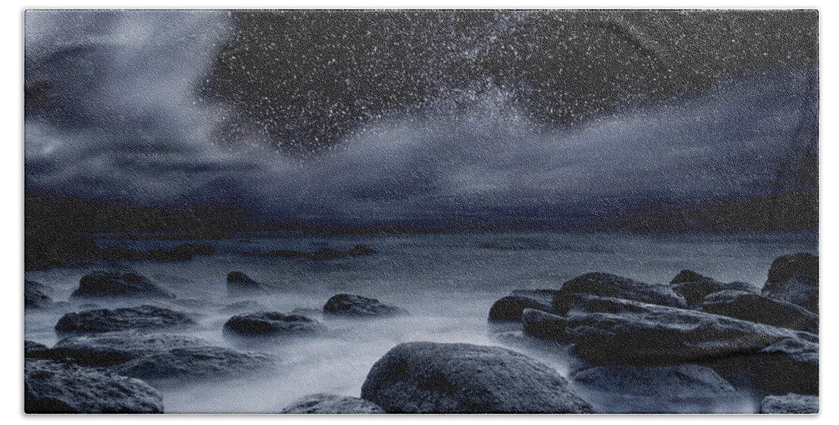 Night Beach Towel featuring the photograph Celestial Night by Jorge Maia