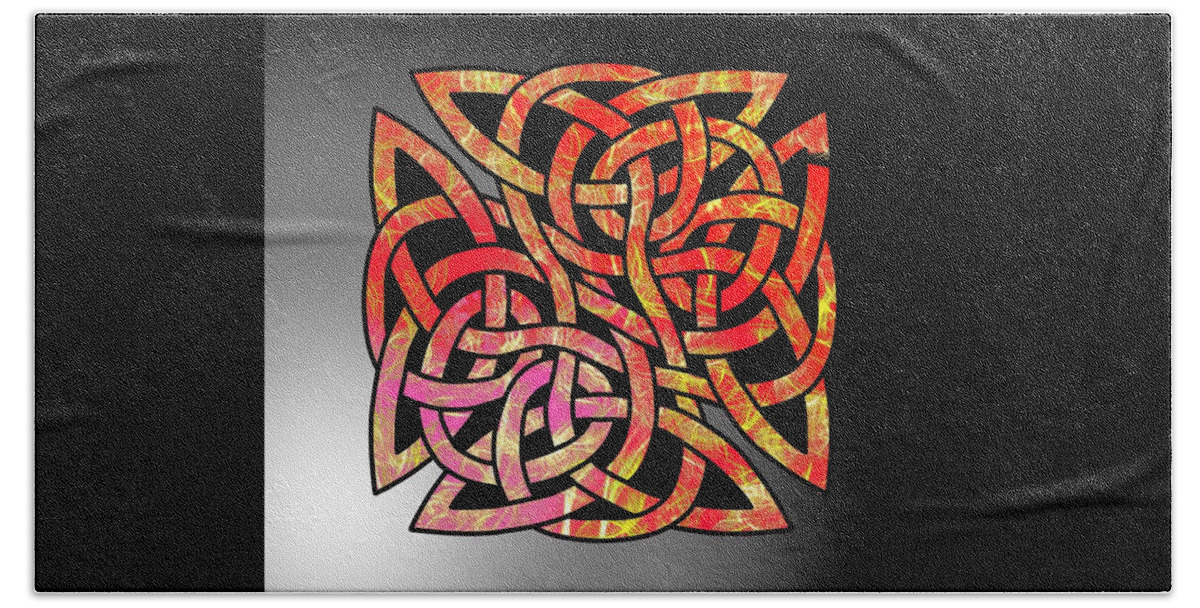 Celtic Shield Knot Beach Towel featuring the digital art Celtic Shield Knot 6 by Joan Stratton