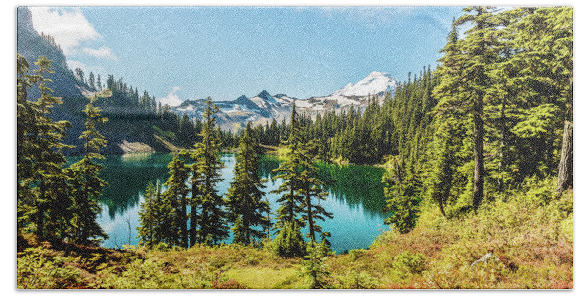 Landscape Beach Towel featuring the photograph Chain Lake at Mt. Baker by Mark Joseph