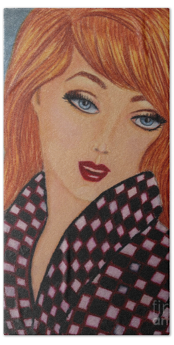 Fine Art Beach Towel featuring the drawing Chelsea Girl 2 by Dorothy Lee