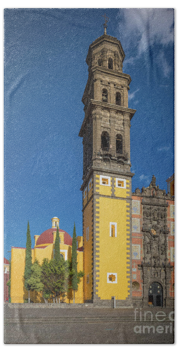 Baroque Beach Towel featuring the photograph Church of San Francisco in Puebla by Inge Johnsson