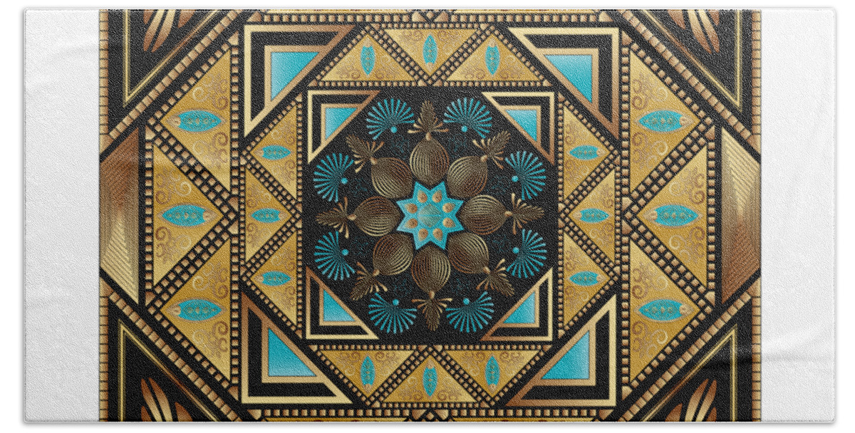 Mandala Graphic Beach Towel featuring the digital art Circumplexical N0 3640 by Alan Bennington