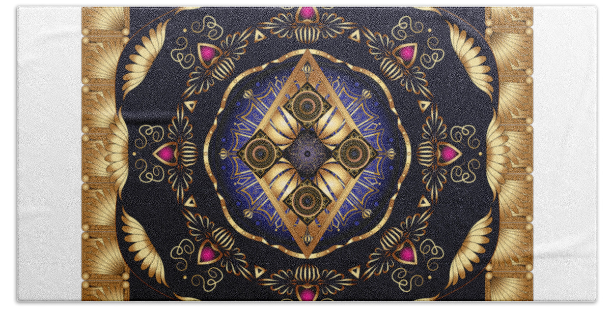 Mandala Beach Towel featuring the digital art Circumplexical No 3584 by Alan Bennington