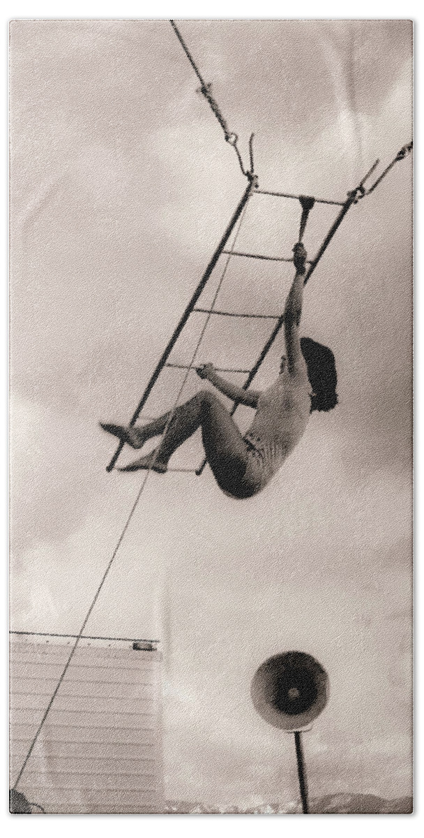 Circus Trapeze Beach Towel featuring the photograph Circus work #1 by Neil Pankler