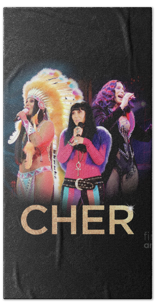 Cher Beach Towel featuring the digital art Classic Cher Trio by Cher Style