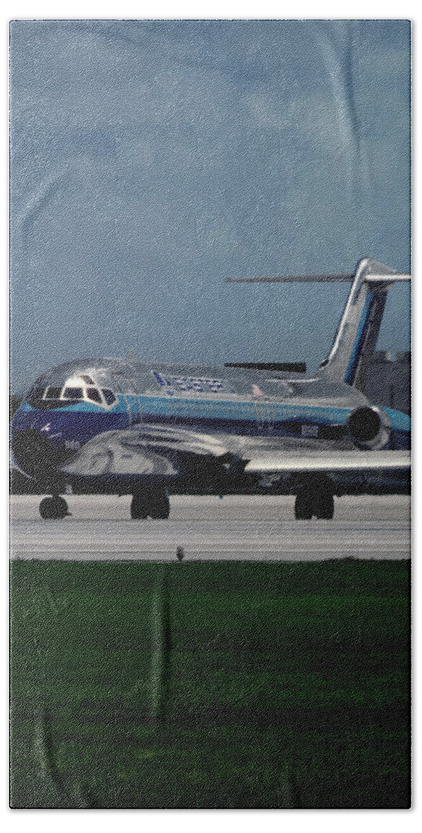 Eastern Airlines Beach Towel featuring the photograph Classic Eastern Airlines DC-9 at Miami by Erik Simonsen