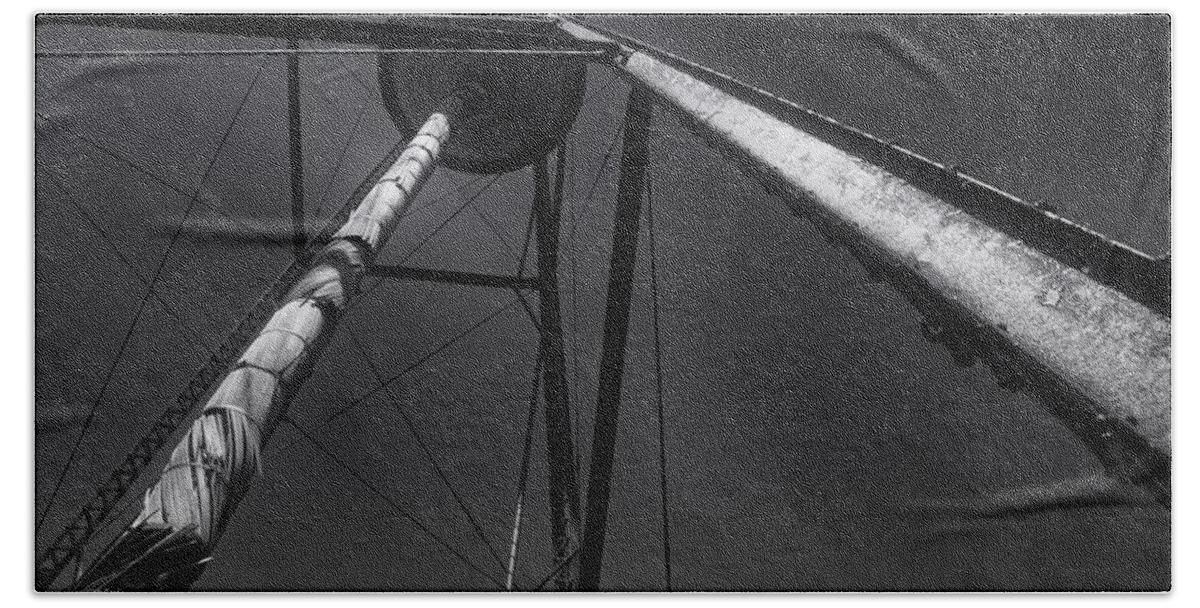  Beach Towel featuring the photograph Classic Water Tower BW Study by Mark Valentine