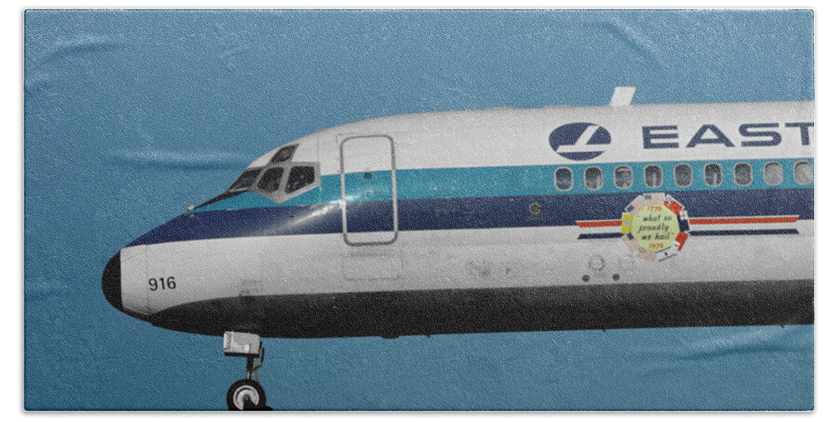 Eastern Airlines Beach Towel featuring the photograph Close-up of a Classic Eastern Airlines DC-9 by Erik Simonsen