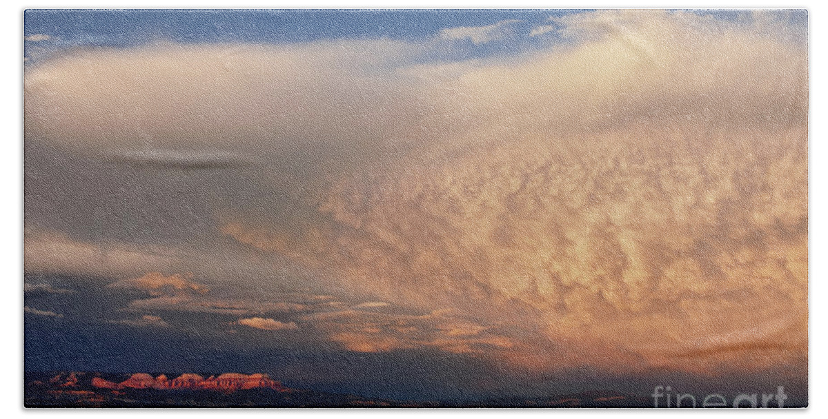 Dave Welling Beach Towel featuring the photograph Clouds At Sunset From Bryce Point Bryce Canyon National Park Utah by Dave Welling