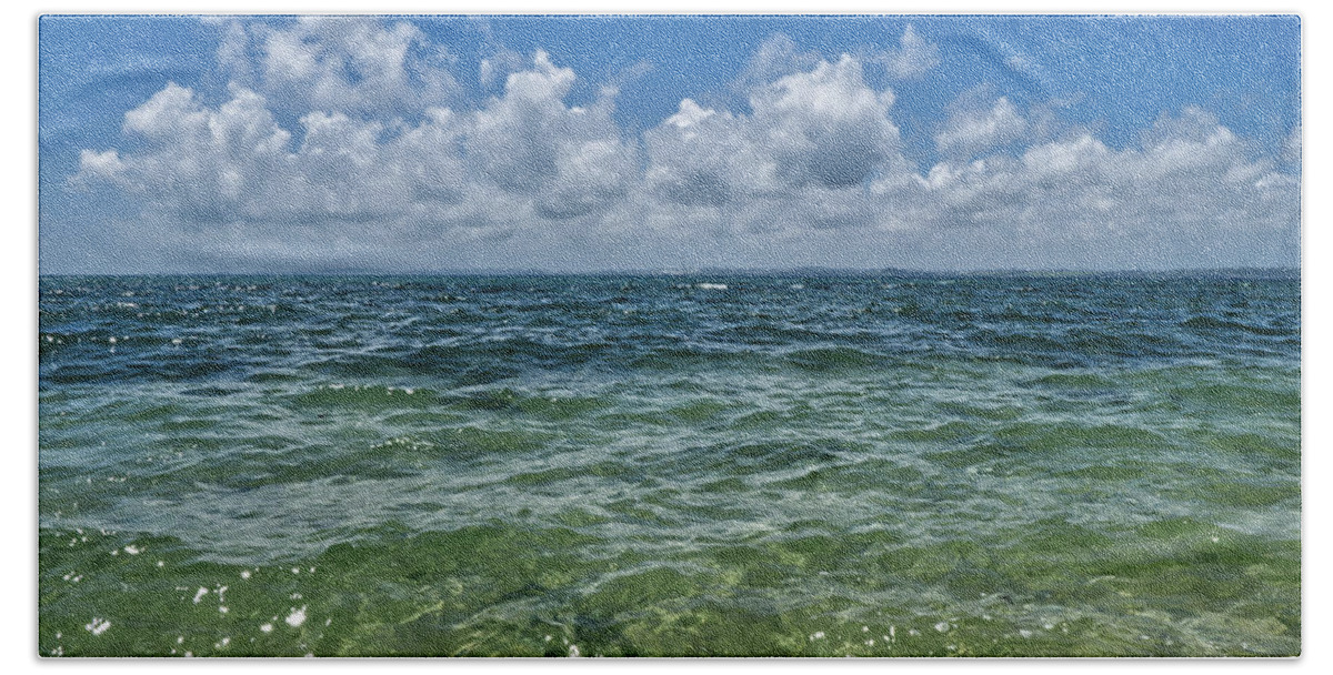 Clouds Beach Towel featuring the photograph Clouds on the Water by Eric Hafner