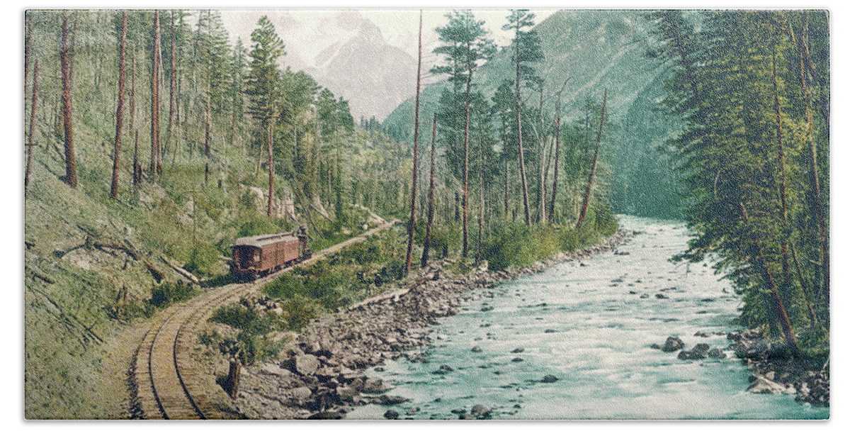 Colorado Beach Towel featuring the photograph Colorado Needle Mountains, Canon of the Rio Ias Animus by Detroit Photographic Company