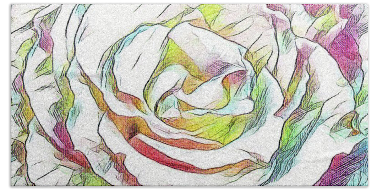 Rose Beach Towel featuring the mixed media Colors Of A Rose by Toni Somes