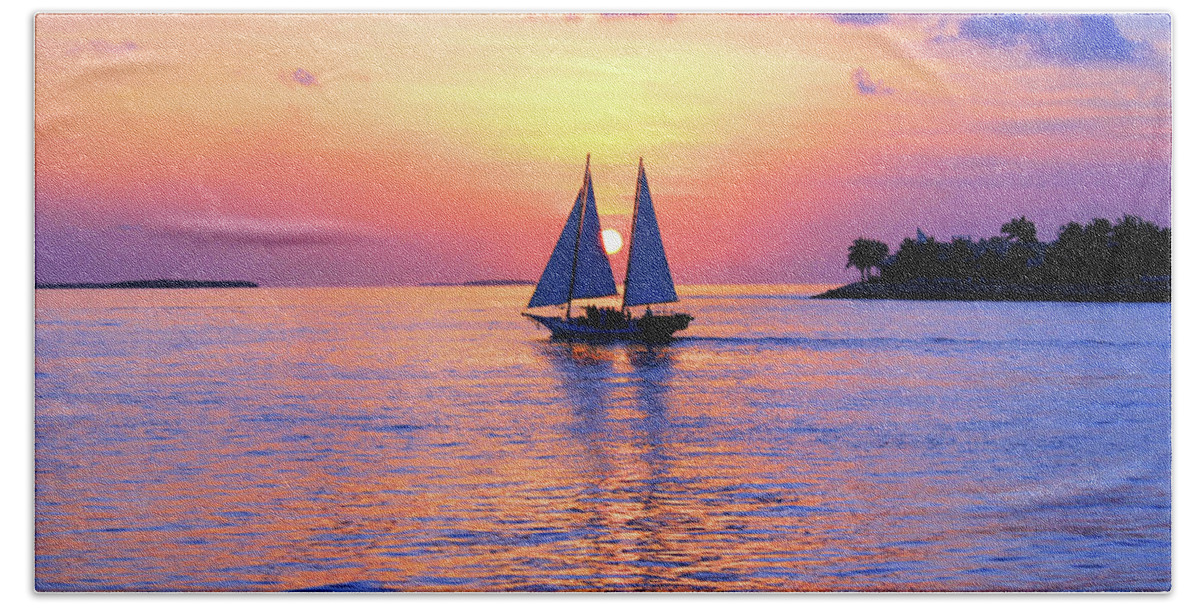 Sea Beach Towel featuring the photograph Colors Of Sunset by Iryna Goodall