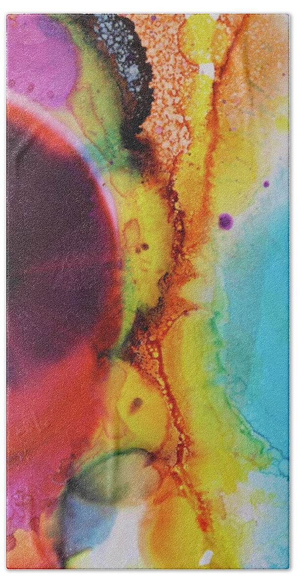 Alcohol Ink Beach Towel featuring the painting Conjunction by Michele Myers