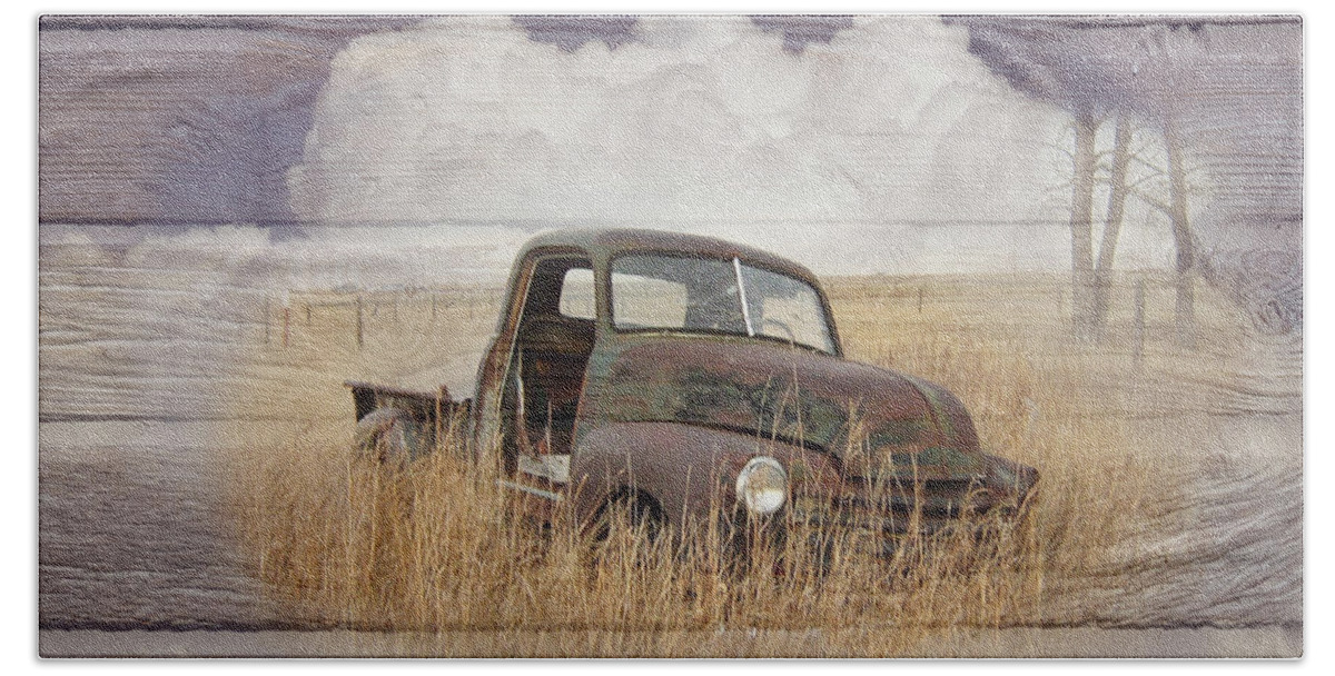 1948 Beach Towel featuring the photograph Country Chevy by Debra and Dave Vanderlaan