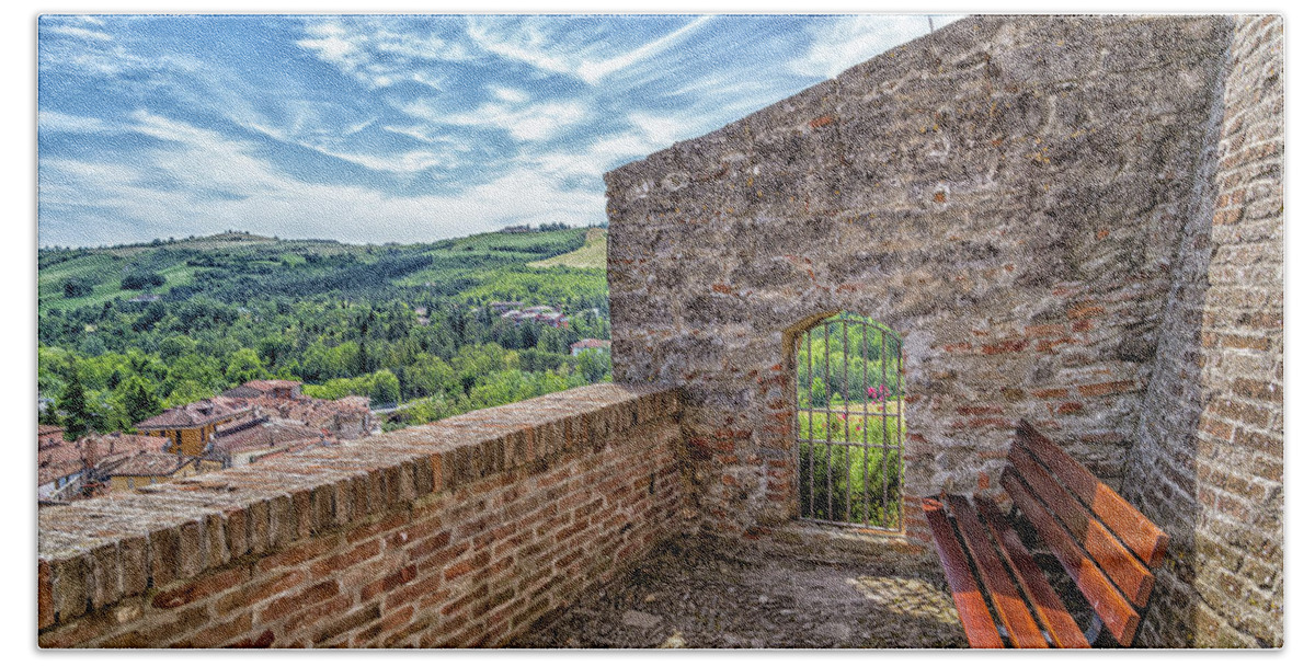 Italy Beach Towel featuring the photograph Country Views From The Medieval Balcony by Vivida Photo PC