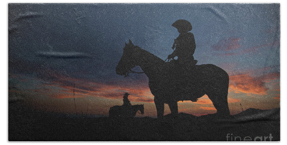 Cowgirl Beach Towel featuring the photograph Cowgirl Silhouette by Terri Cage
