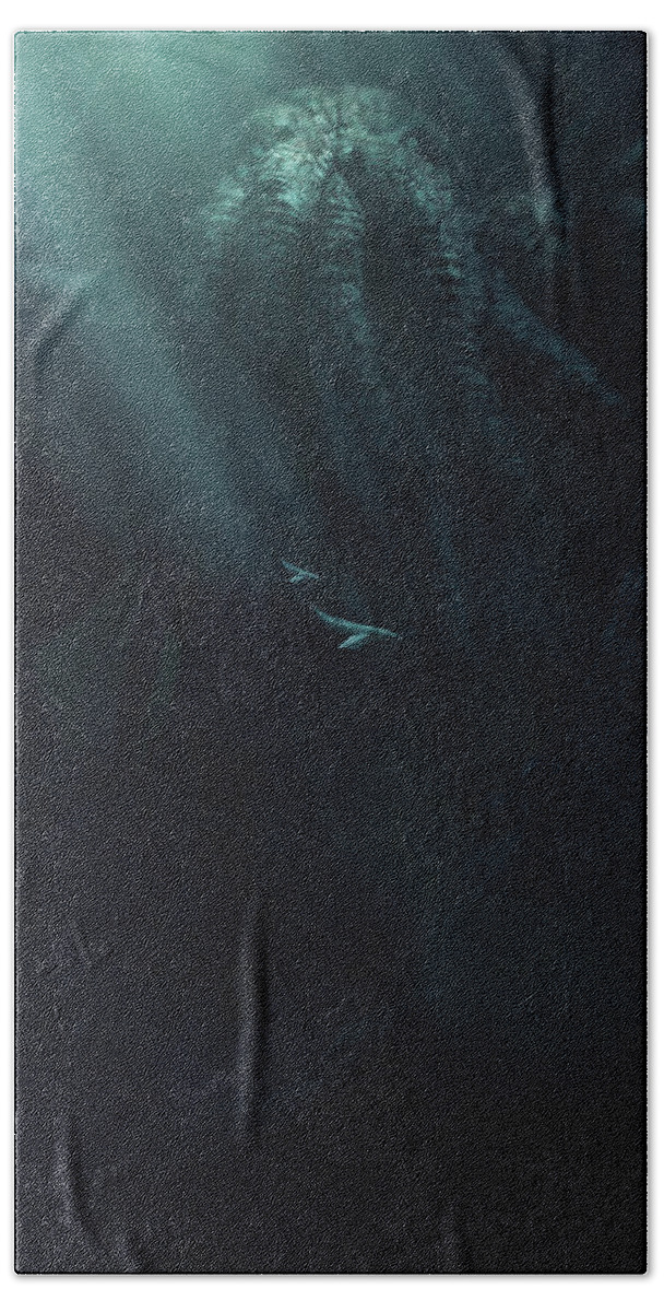 Lovecraft Beach Towel featuring the photograph Cthulhu and the Whales by Guillem H Pongiluppi