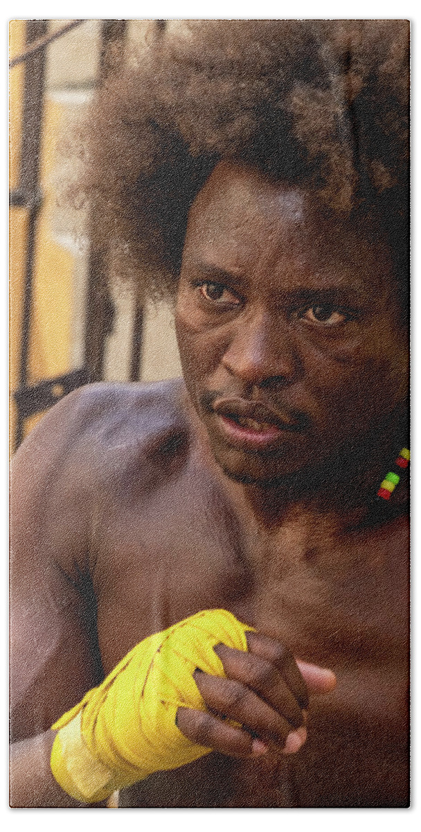 Havana Cuba Beach Towel featuring the photograph Cuban Boxer by Tom Singleton