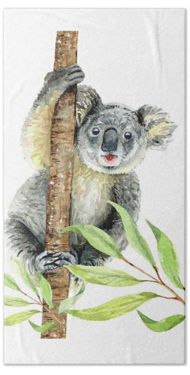 Cute Koala, watercolor nursery decor Beach Towel by Vincent ...