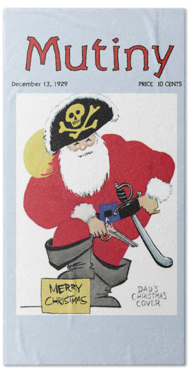 Pirate Beach Towel featuring the painting Dad's Christmas Cover by Don Herold